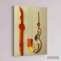 "Artery8 Abstract Musical Symbols Clefs Music Canvas Wall Art Print - Size: W18"" x H24""" - thumbnail 2