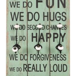 Berkfield Home Wall-mounted Coat Rack with 6 Hooks 120x40 cm HAPPY LOVE - thumbnail 4