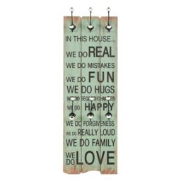 Berkfield Home Wall-mounted Coat Rack with 6 Hooks 120x40 cm HAPPY LOVE - thumbnail 2