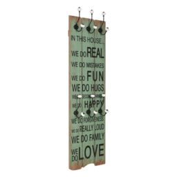 Berkfield Home Wall-mounted Coat Rack with 6 Hooks 120x40 cm HAPPY LOVE - thumbnail 1