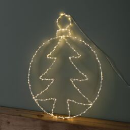 Samuel Alexander 48cm x 38cm Light up Hanging Christmas Tree Bauble with 250 White LEDs - Size: 48 cm x 38 cm - thumbnail 4
