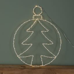 Samuel Alexander 48cm x 38cm Light up Hanging Christmas Tree Bauble with 250 White LEDs - Size: 48 cm x 38 cm - thumbnail 6