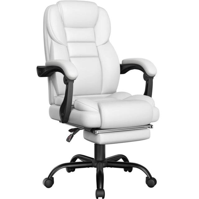 VOGREX White Executive Office Chair Footrest Linkage Armrest - image 1