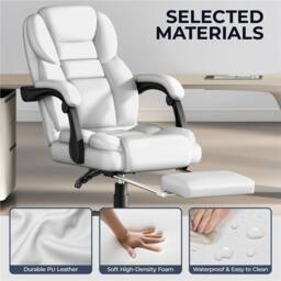 VOGREX White Executive Office Chair Footrest Linkage Armrest - thumbnail 5