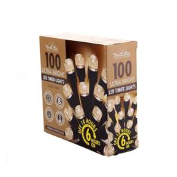 Voltico 100 LED Battery Operated Timer Lights Black Wire in Warm White - Size: 10m - thumbnail 6