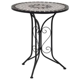 Berkfield Home Mosaic Bistro Table Grey 61cm Ceramic