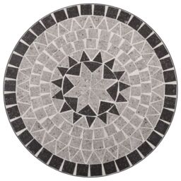 Berkfield Home Mosaic Bistro Table Grey 61cm Ceramic - thumbnail 4
