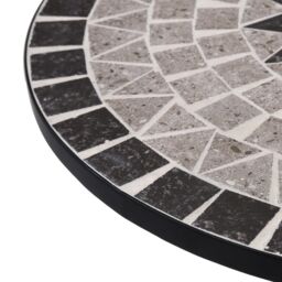 Berkfield Home Mosaic Bistro Table Grey 61cm Ceramic - thumbnail 5