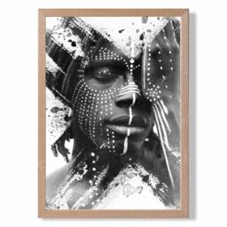 ARTZE Strong Man Fashion Black & White Photo Framed Print SIZE: A4 with Oak Frame - thumbnail 1