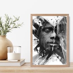 ARTZE Strong Man Fashion Black & White Photo Framed Print SIZE: A4 with Oak Frame - thumbnail 2