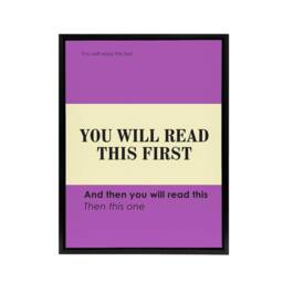"Artery8 You Will Read This First Purple Simple Modern Framed Canvas Art Print - Size: W12"" x H16""" - thumbnail 1