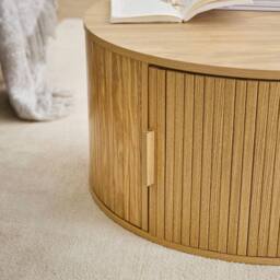 CALICOSY Round Coffee Table With Storage, 75 Cm Diameter - ERNEST in Light Brown - thumbnail 5