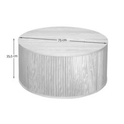 CALICOSY Round Coffee Table With Storage, 75 Cm Diameter - ERNEST in Light Brown - thumbnail 7