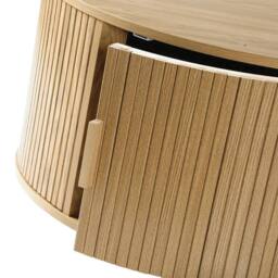 CALICOSY Round Coffee Table With Storage, 75 Cm Diameter - ERNEST in Light Brown - thumbnail 9