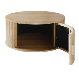 CALICOSY Round Coffee Table With Storage, 75 Cm Diameter - ERNEST in Light Brown - thumbnail 8