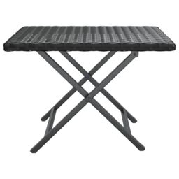 Berkfield Home Folding Table Black 45x35x32 cm Poly Rattan - Size: 45 x 35 x 32 cm - thumbnail 3
