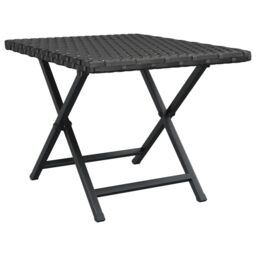 Berkfield Home Folding Table Black 45x35x32 cm Poly Rattan - Size: 45 x 35 x 32 cm - thumbnail 2