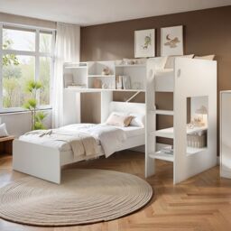 Flair Wizard L Shaped Bunk Bed in White - Size: Single