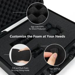 Costway 56 x 44 x 22 cm Waterproof Hard Case Flight Storage Secure Box Camera Protection W/ Foam Insert in Black - thumbnail 4
