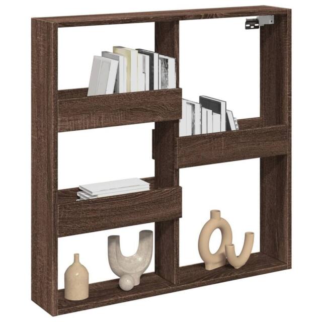Berkfield Home Wall Cabinet Brown Oak 80x15x80 cm Engineered Wood - Size: 80 x 15 x 80 cm - image 1