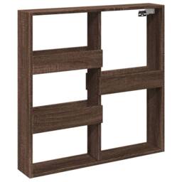 Berkfield Home Wall Cabinet Brown Oak 80x15x80 cm Engineered Wood - Size: 80 x 15 x 80 cm - thumbnail 3