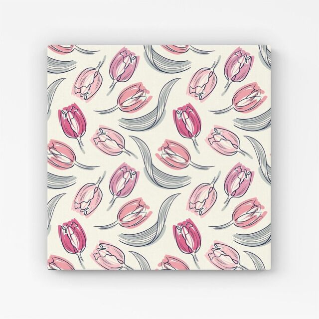 "Warren Reed - Designer Tulips Canvas in Pink - Size: W16"" x H16""" - image 1