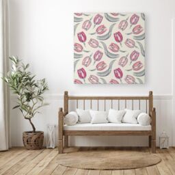 "Warren Reed - Designer Tulips Canvas in Pink - Size: W16"" x H16""" - thumbnail 3