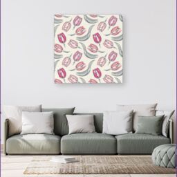 "Warren Reed - Designer Tulips Canvas in Pink - Size: W16"" x H16""" - thumbnail 4