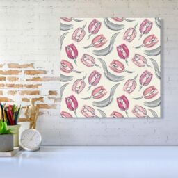 "Warren Reed - Designer Tulips Canvas in Pink - Size: W16"" x H16""" - thumbnail 2