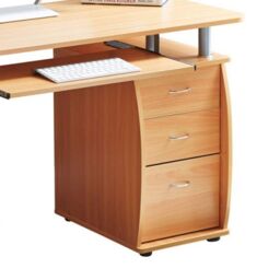 RayGar Wicklow Computer Desk with Storage Cabinet & 3 Drawers in Brown - Size: 1 Pack - thumbnail 5