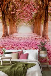 Origin Murals Blossom Trees Wall Mural in Rose - Size: W350 cm x H280 cm - thumbnail 5