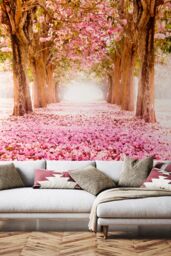 Origin Murals Blossom Trees Wall Mural in Rose - Size: W350 cm x H280 cm - thumbnail 3