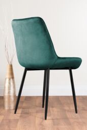 FurnitureboxUK Novara 100cm Round Dining Table & 4 Pesaro Black Leg Chairs in Green - thumbnail 9