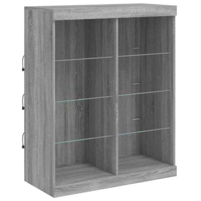Berkfield Home Sideboard with LED Lights Grey Sonoma 81x37x100 cm - Size: 81 x 37 x 100 cm - image 1