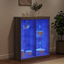 Berkfield Home Sideboard with LED Lights Grey Sonoma 81x37x100 cm - Size: 81 x 37 x 100 cm - thumbnail 4