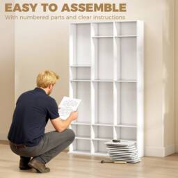 EONLION 500 DVD Storage Unit, Blu-ray Media Storage Shelf in White - Size: 100 cm - thumbnail 4