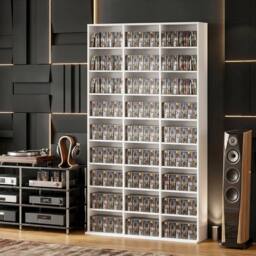 EONLION 500 DVD Storage Unit, Blu-ray Media Storage Shelf in White - Size: 100 cm - thumbnail 5