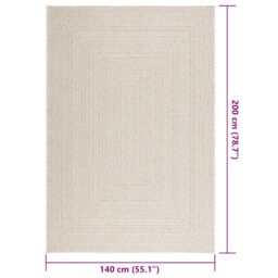 Berkfield Home Rug ZIZUR Cream 140x200 cm Jute Look Indoor & Outdoor - Size: Medium - thumbnail 9