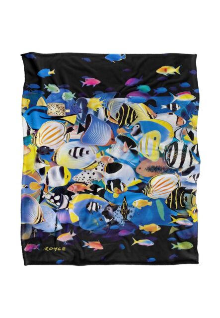 JQ Licensing Royce Mcclure Night Dive Tropical Fish Silky Touch Super Soft Throw Blanket 152 X 127 cm in White - image 1