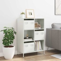 Berkfield Home Highboard White 68x39x103.5 cm Steel - thumbnail 3