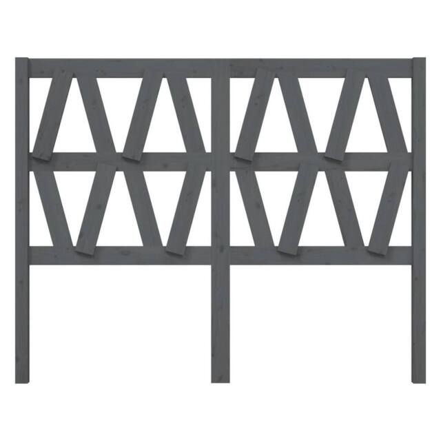 Berkfield Home Beautiful Bed Headboard Grey 126x4x100 cm Solid Wood Pine - Size: 126 x 4 x 100 cm - image 1