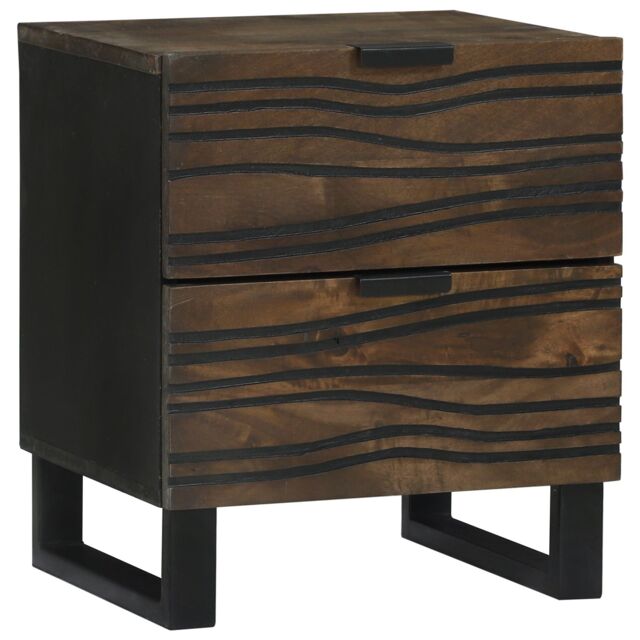 Berkfield Home Bedside Table with Drawer Walnut 40 x 33.5 x 46 cm in Brown - image 1