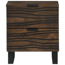 Berkfield Home Bedside Table with Drawer Walnut 40 x 33.5 x 46 cm in Brown - thumbnail 4