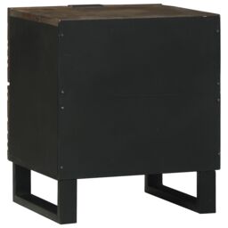 Berkfield Home Bedside Table with Drawer Walnut 40 x 33.5 x 46 cm in Brown - thumbnail 6