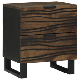 Berkfield Home Bedside Table with Drawer Walnut 40 x 33.5 x 46 cm in Brown - thumbnail 3