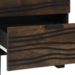 Berkfield Home Bedside Table with Drawer Walnut 40 x 33.5 x 46 cm in Brown - thumbnail 7