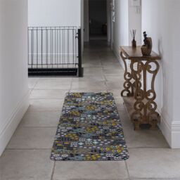 Benjamin Tate Design Flower Print Runner Rug in Natural - Size: 67 cm x 230 cm - thumbnail 3