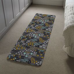 Benjamin Tate Design Flower Print Runner Rug in Natural - Size: 67 cm x 230 cm - thumbnail 4