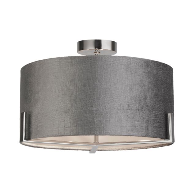 Lighting Collection Aligator Ceiling Fitting Ceiling Light in Silver - image 1