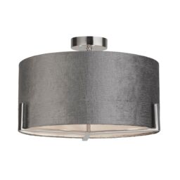 Lighting Collection Aligator Ceiling Fitting Ceiling Light in Silver - thumbnail 2